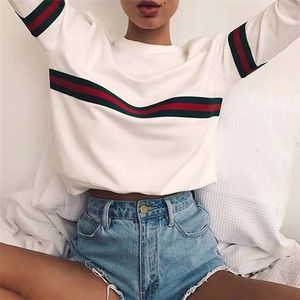 (Almost New!) White Stripe Sweatshirt